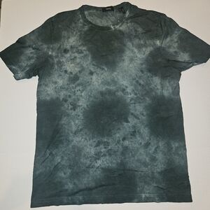Theory Men's Short Sleeve Tie-Dye Tee in Dark Green